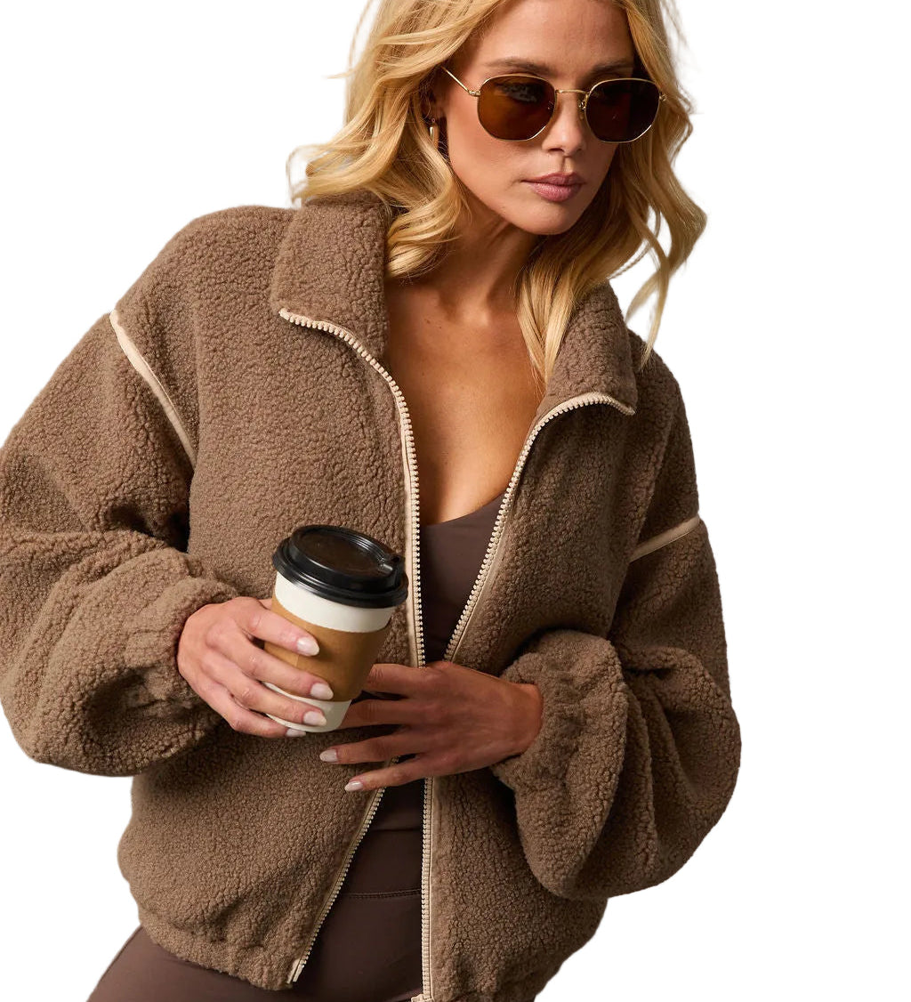 Hannah | Chill Whispers Τζάκετ Shearling με Αντίθεση Τελειώματα (Chill Whispers Contrast Trim Shearling Jacket)