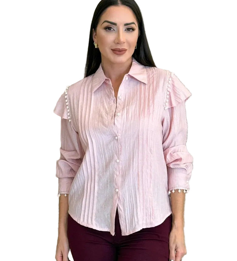 Pocali - Πουκάμισο από Κρεπ Ύφασμα με Πέρλες (Pearly Crepe Shirt)